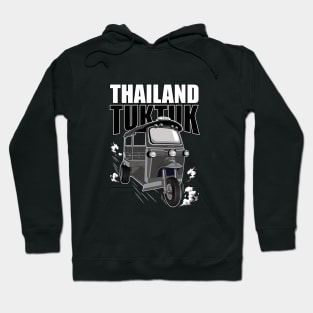 Thailand tuktuk taxi vintage style in Bangkok black and white Hoodie